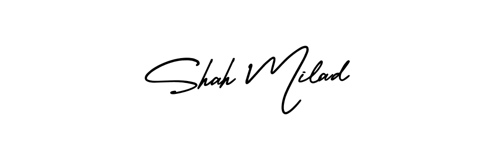 Check out images of Autograph of Shah Milad name. Actor Shah Milad Signature Style. AmerikaSignatureDemo-Regular is a professional sign style online. Shah Milad signature style 3 images and pictures png