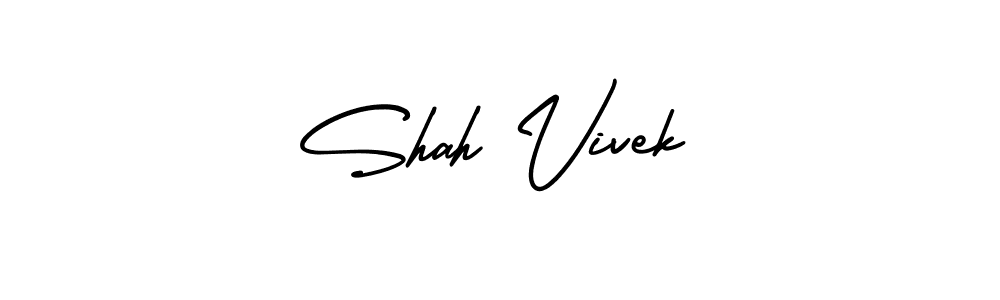 The best way (AmerikaSignatureDemo-Regular) to make a short signature is to pick only two or three words in your name. The name Shah Vivek include a total of six letters. For converting this name. Shah Vivek signature style 3 images and pictures png