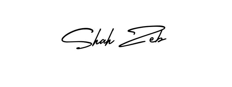 Shah Zeb stylish signature style. Best Handwritten Sign (AmerikaSignatureDemo-Regular) for my name. Handwritten Signature Collection Ideas for my name Shah Zeb. Shah Zeb signature style 3 images and pictures png