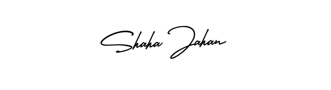 The best way (AmerikaSignatureDemo-Regular) to make a short signature is to pick only two or three words in your name. The name Shaha Jahan include a total of six letters. For converting this name. Shaha Jahan signature style 3 images and pictures png