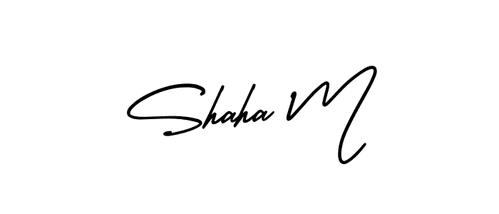 This is the best signature style for the Shaha M name. Also you like these signature font (AmerikaSignatureDemo-Regular). Mix name signature. Shaha M signature style 3 images and pictures png