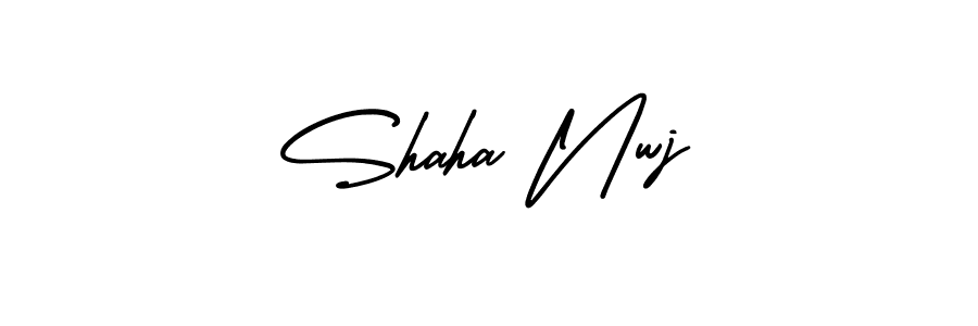 The best way (AmerikaSignatureDemo-Regular) to make a short signature is to pick only two or three words in your name. The name Shaha Nwj include a total of six letters. For converting this name. Shaha Nwj signature style 3 images and pictures png