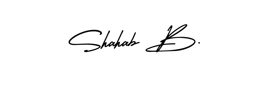 How to Draw Shahab B. signature style? AmerikaSignatureDemo-Regular is a latest design signature styles for name Shahab B.. Shahab B. signature style 3 images and pictures png