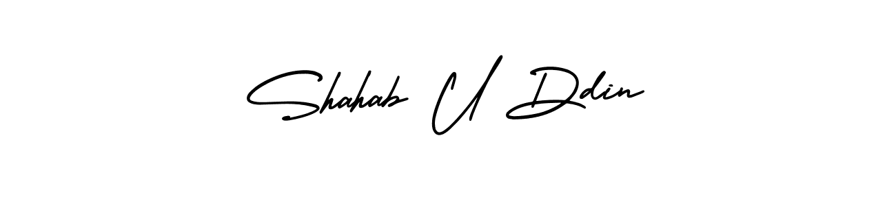Make a short Shahab U Ddin signature style. Manage your documents anywhere anytime using AmerikaSignatureDemo-Regular. Create and add eSignatures, submit forms, share and send files easily. Shahab U Ddin signature style 3 images and pictures png