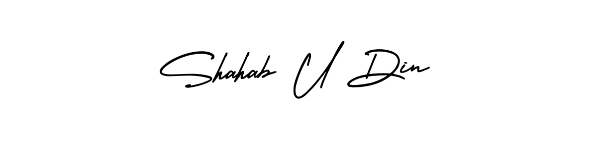 Check out images of Autograph of Shahab U Din name. Actor Shahab U Din Signature Style. AmerikaSignatureDemo-Regular is a professional sign style online. Shahab U Din signature style 3 images and pictures png