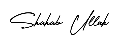 Discover how Shahab Ullah looks in an executive cursive font (AmerikaSignatureDemo-Regular). Perfect for legal documents, invoices, and certificates. Shahab Ullah signature style 3 images and pictures png