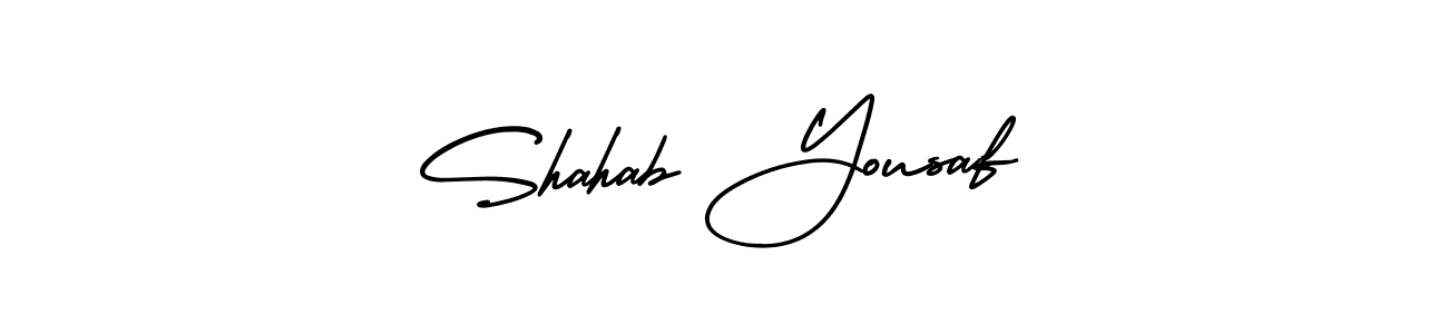 AmerikaSignatureDemo-Regular is a professional signature style that is perfect for those who want to add a touch of class to their signature. It is also a great choice for those who want to make their signature more unique. Get Shahab Yousaf name to fancy signature for free. Shahab Yousaf signature style 3 images and pictures png