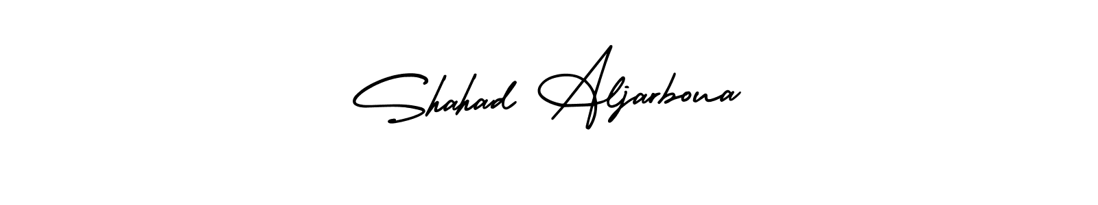 AmerikaSignatureDemo-Regular is a professional signature style that is perfect for those who want to add a touch of class to their signature. It is also a great choice for those who want to make their signature more unique. Get Shahad Aljarboua name to fancy signature for free. Shahad Aljarboua signature style 3 images and pictures png