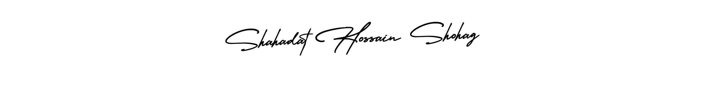 Make a beautiful signature design for name Shahadat Hossain Shohag. With this signature (AmerikaSignatureDemo-Regular) style, you can create a handwritten signature for free. Shahadat Hossain Shohag signature style 3 images and pictures png