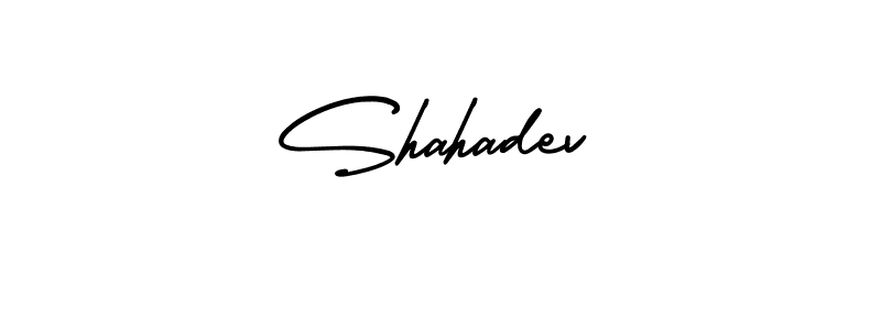 You should practise on your own different ways (AmerikaSignatureDemo-Regular) to write your name (Shahadev) in signature. don't let someone else do it for you. Shahadev signature style 3 images and pictures png