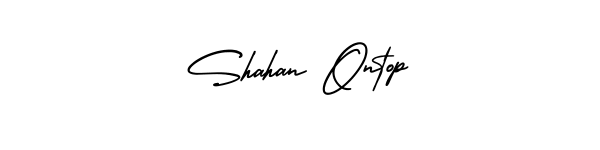 Design your own signature with our free online signature maker. With this signature software, you can create a handwritten (AmerikaSignatureDemo-Regular) signature for name Shahan Ontop. Shahan Ontop signature style 3 images and pictures png