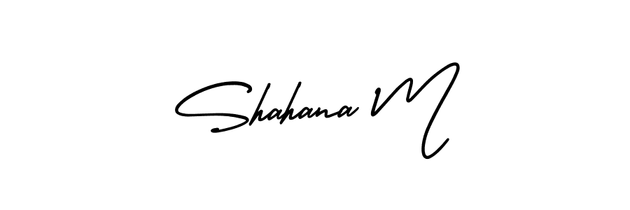 Make a beautiful signature design for name Shahana M. With this signature (AmerikaSignatureDemo-Regular) style, you can create a handwritten signature for free. Shahana M signature style 3 images and pictures png