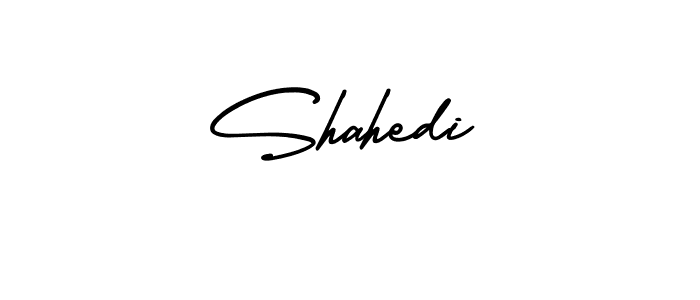 How to make Shahedi name signature. Use AmerikaSignatureDemo-Regular style for creating short signs online. This is the latest handwritten sign. Shahedi signature style 3 images and pictures png