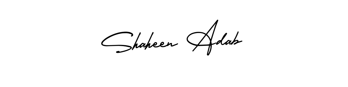 Use a signature maker to create a handwritten signature online. With this signature software, you can design (AmerikaSignatureDemo-Regular) your own signature for name Shaheen Adab. Shaheen Adab signature style 3 images and pictures png