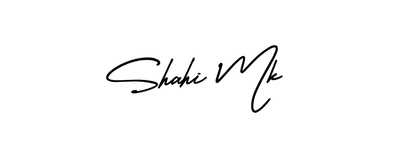 It looks lik you need a new signature style for name Shahi Mk. Design unique handwritten (AmerikaSignatureDemo-Regular) signature with our free signature maker in just a few clicks. Shahi Mk signature style 3 images and pictures png