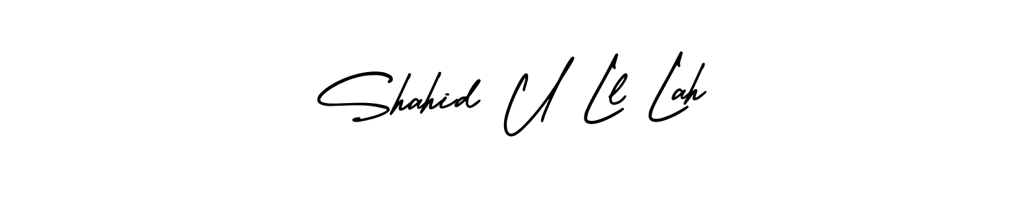 This is the best signature style for the Shahid U Ll Lah name. Also you like these signature font (AmerikaSignatureDemo-Regular). Mix name signature. Shahid U Ll Lah signature style 3 images and pictures png