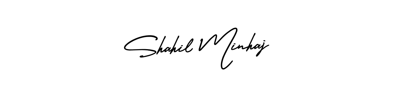 Also You can easily find your signature by using the search form. We will create Shahil Minhaj name handwritten signature images for you free of cost using AmerikaSignatureDemo-Regular sign style. Shahil Minhaj signature style 3 images and pictures png