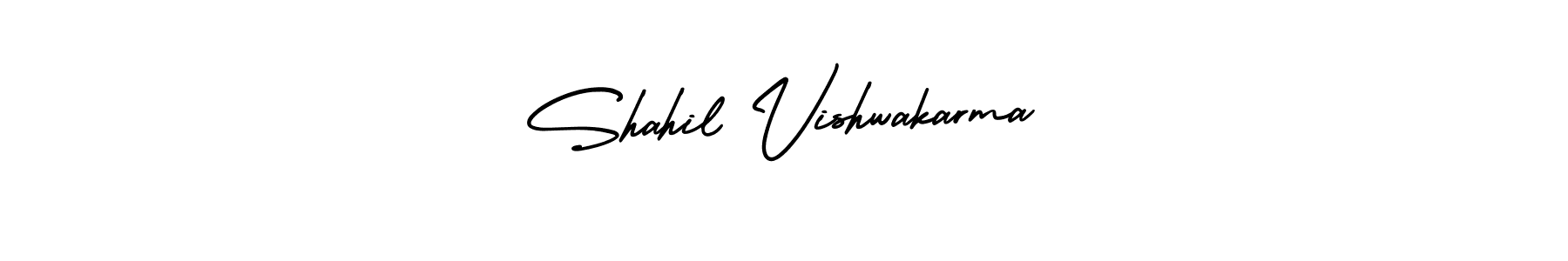 How to make Shahil Vishwakarma name signature. Use AmerikaSignatureDemo-Regular style for creating short signs online. This is the latest handwritten sign. Shahil Vishwakarma signature style 3 images and pictures png