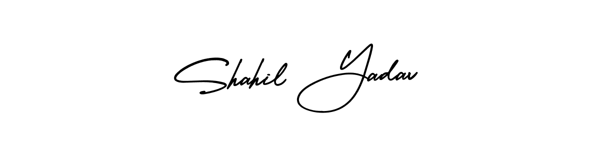 Use a signature maker to create a handwritten signature online. With this signature software, you can design (AmerikaSignatureDemo-Regular) your own signature for name Shahil Yadav. Shahil Yadav signature style 3 images and pictures png