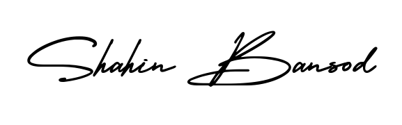 Looking for an artistic signature for Shahin Bansod? The AmerikaSignatureDemo-Regular calligraphy style gives a sophisticated flow suitable for business cards and emails. Shahin Bansod signature style 3 images and pictures png
