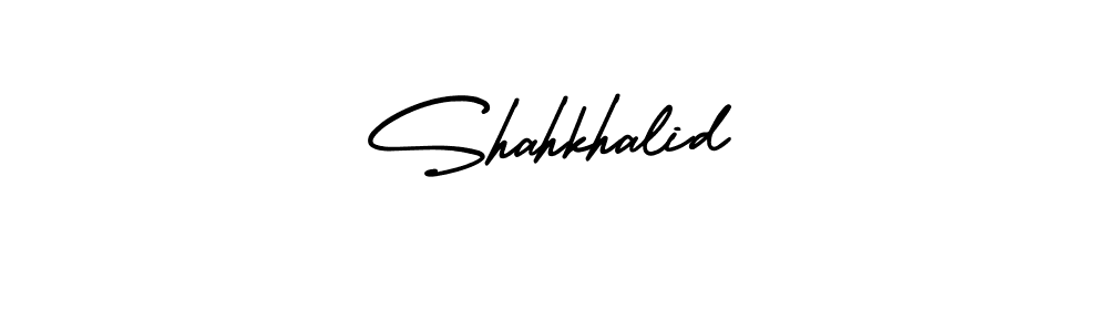The best way (AmerikaSignatureDemo-Regular) to make a short signature is to pick only two or three words in your name. The name Shahkhalid include a total of six letters. For converting this name. Shahkhalid signature style 3 images and pictures png