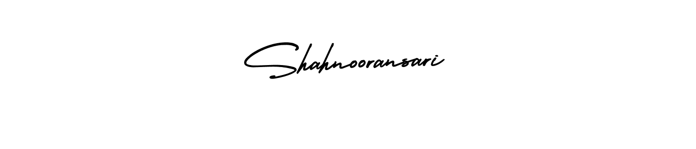 The best way (AmerikaSignatureDemo-Regular) to make a short signature is to pick only two or three words in your name. The name Shahnooransari include a total of six letters. For converting this name. Shahnooransari signature style 3 images and pictures png