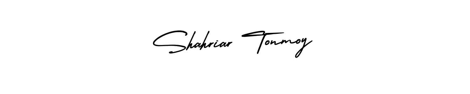 Use a signature maker to create a handwritten signature online. With this signature software, you can design (AmerikaSignatureDemo-Regular) your own signature for name Shahriar Tonmoy. Shahriar Tonmoy signature style 3 images and pictures png