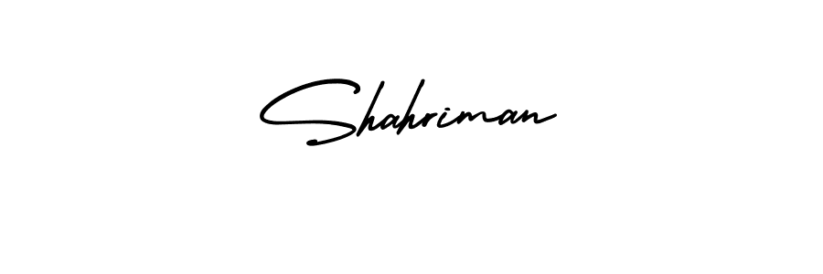 Use a signature maker to create a handwritten signature online. With this signature software, you can design (AmerikaSignatureDemo-Regular) your own signature for name Shahriman. Shahriman signature style 3 images and pictures png