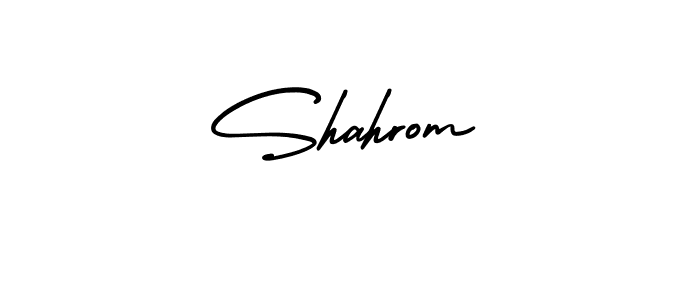 How to make Shahrom name signature. Use AmerikaSignatureDemo-Regular style for creating short signs online. This is the latest handwritten sign. Shahrom signature style 3 images and pictures png