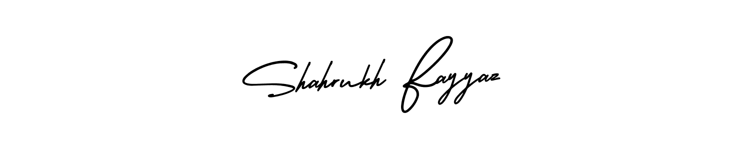 You should practise on your own different ways (AmerikaSignatureDemo-Regular) to write your name (Shahrukh Fayyaz) in signature. don't let someone else do it for you. Shahrukh Fayyaz signature style 3 images and pictures png