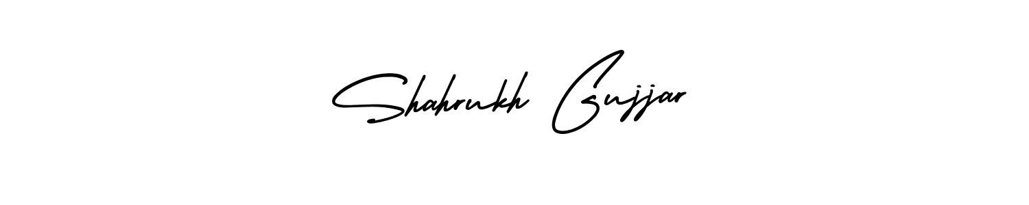 AmerikaSignatureDemo-Regular is a professional signature style that is perfect for those who want to add a touch of class to their signature. It is also a great choice for those who want to make their signature more unique. Get Shahrukh Gujjar name to fancy signature for free. Shahrukh Gujjar signature style 3 images and pictures png