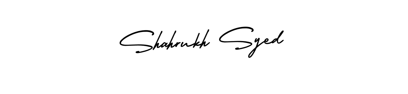 The best way (AmerikaSignatureDemo-Regular) to make a short signature is to pick only two or three words in your name. The name Shahrukh Syed include a total of six letters. For converting this name. Shahrukh Syed signature style 3 images and pictures png