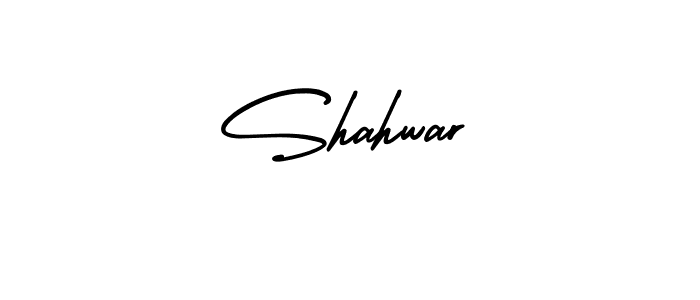 You should practise on your own different ways (AmerikaSignatureDemo-Regular) to write your name (Shahwar) in signature. don't let someone else do it for you. Shahwar signature style 3 images and pictures png