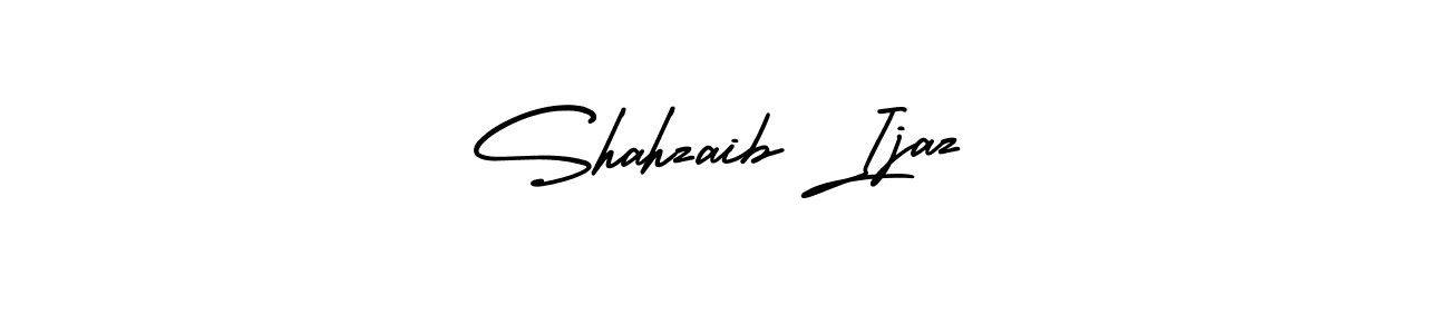 The best way (AmerikaSignatureDemo-Regular) to make a short signature is to pick only two or three words in your name. The name Shahzaib Ijaz include a total of six letters. For converting this name. Shahzaib Ijaz signature style 3 images and pictures png