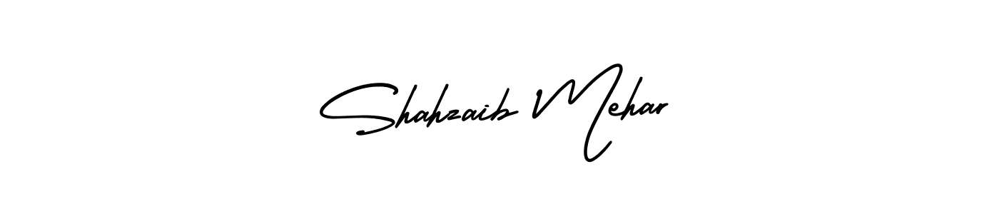 Make a beautiful signature design for name Shahzaib Mehar. With this signature (AmerikaSignatureDemo-Regular) style, you can create a handwritten signature for free. Shahzaib Mehar signature style 3 images and pictures png