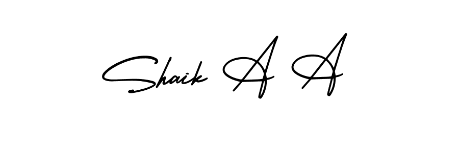 How to make Shaik A A name signature. Use AmerikaSignatureDemo-Regular style for creating short signs online. This is the latest handwritten sign. Shaik A A signature style 3 images and pictures png