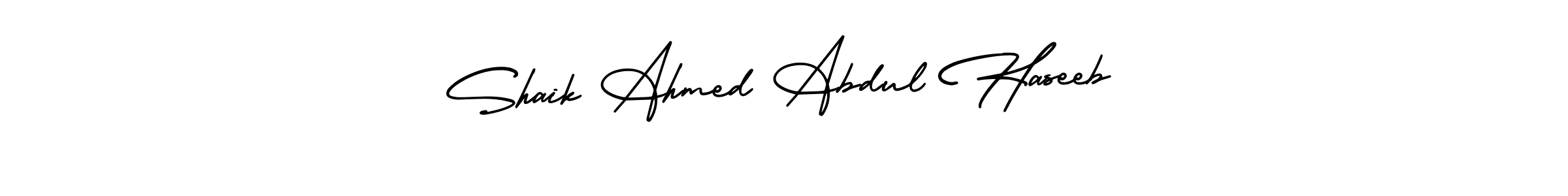 Make a beautiful signature design for name Shaik Ahmed Abdul Haseeb. With this signature (AmerikaSignatureDemo-Regular) style, you can create a handwritten signature for free. Shaik Ahmed Abdul Haseeb signature style 3 images and pictures png