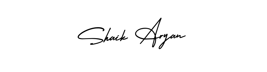 You should practise on your own different ways (AmerikaSignatureDemo-Regular) to write your name (Shaik Aryan) in signature. don't let someone else do it for you. Shaik Aryan signature style 3 images and pictures png