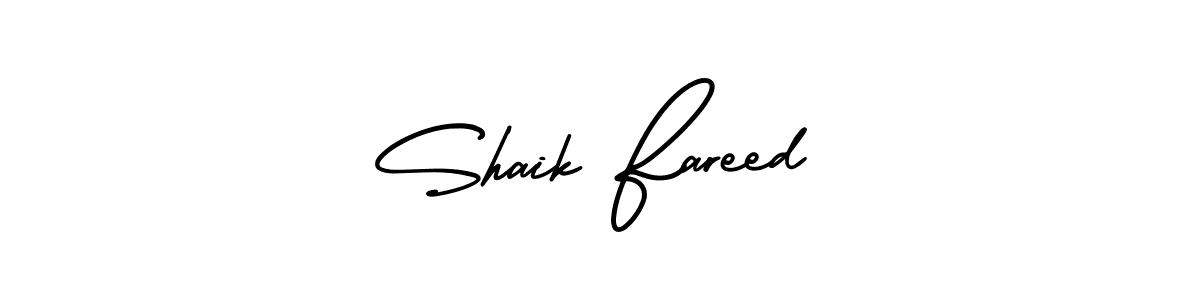 You should practise on your own different ways (AmerikaSignatureDemo-Regular) to write your name (Shaik Fareed) in signature. don't let someone else do it for you. Shaik Fareed signature style 3 images and pictures png