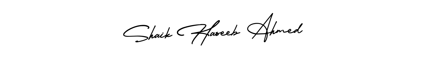 Also You can easily find your signature by using the search form. We will create Shaik Haseeb Ahmed name handwritten signature images for you free of cost using AmerikaSignatureDemo-Regular sign style. Shaik Haseeb Ahmed signature style 3 images and pictures png
