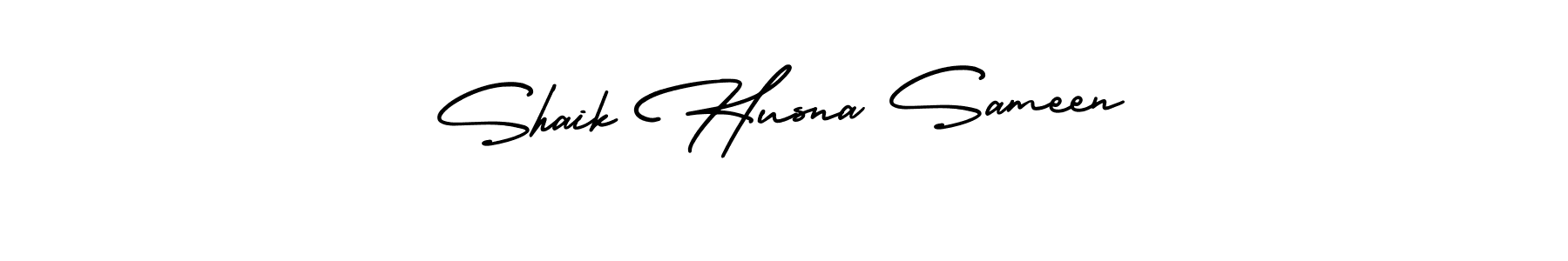 AmerikaSignatureDemo-Regular is a professional signature style that is perfect for those who want to add a touch of class to their signature. It is also a great choice for those who want to make their signature more unique. Get Shaik Husna Sameen name to fancy signature for free. Shaik Husna Sameen signature style 3 images and pictures png