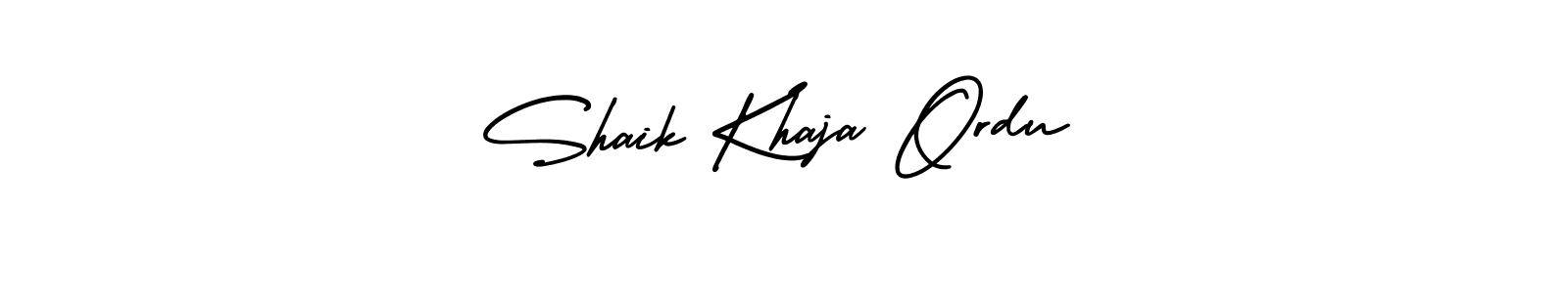 How to make Shaik Khaja Ordu signature? AmerikaSignatureDemo-Regular is a professional autograph style. Create handwritten signature for Shaik Khaja Ordu name. Shaik Khaja Ordu signature style 3 images and pictures png