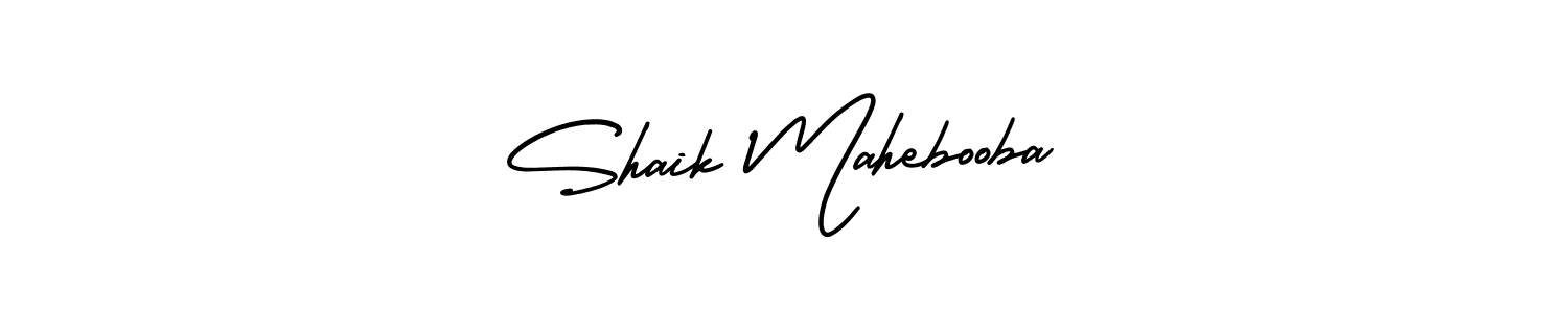 You should practise on your own different ways (AmerikaSignatureDemo-Regular) to write your name (Shaik Mahebooba) in signature. don't let someone else do it for you. Shaik Mahebooba signature style 3 images and pictures png