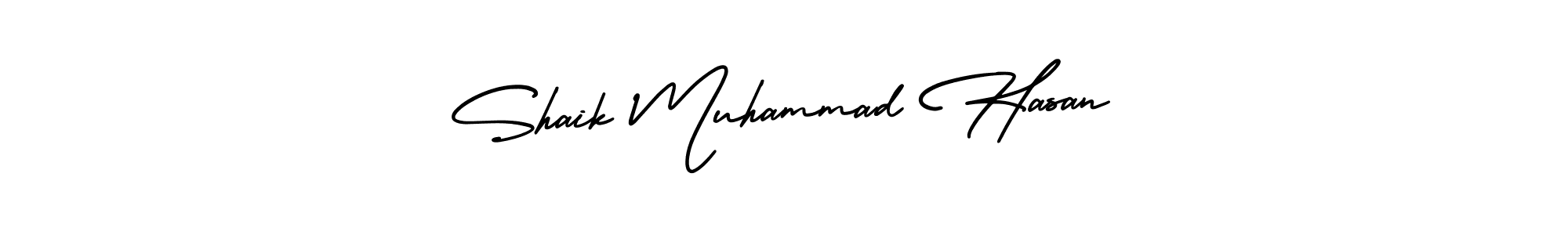 Make a beautiful signature design for name Shaik Muhammad Hasan. With this signature (AmerikaSignatureDemo-Regular) style, you can create a handwritten signature for free. Shaik Muhammad Hasan signature style 3 images and pictures png