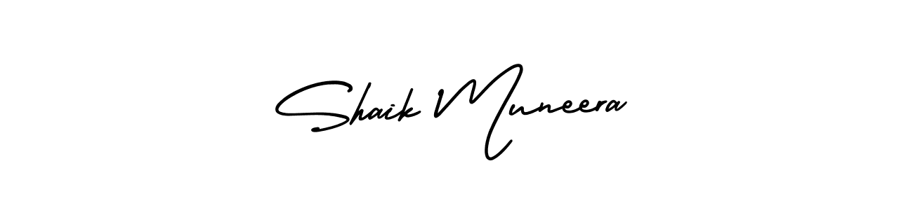 How to make Shaik Muneera name signature. Use AmerikaSignatureDemo-Regular style for creating short signs online. This is the latest handwritten sign. Shaik Muneera signature style 3 images and pictures png