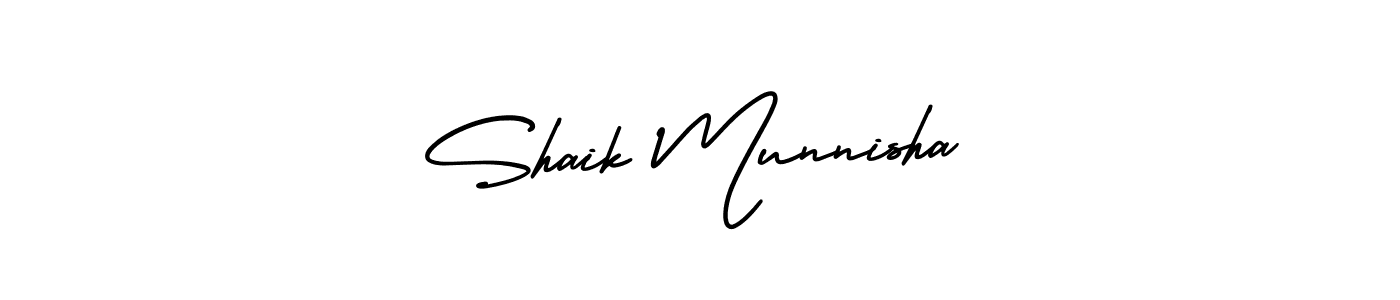 Use a signature maker to create a handwritten signature online. With this signature software, you can design (AmerikaSignatureDemo-Regular) your own signature for name Shaik Munnisha. Shaik Munnisha signature style 3 images and pictures png