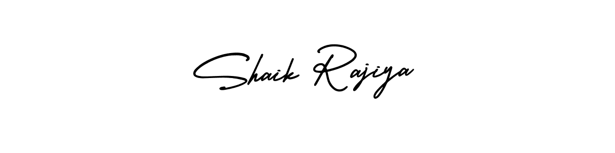 You should practise on your own different ways (AmerikaSignatureDemo-Regular) to write your name (Shaik Rajiya) in signature. don't let someone else do it for you. Shaik Rajiya signature style 3 images and pictures png