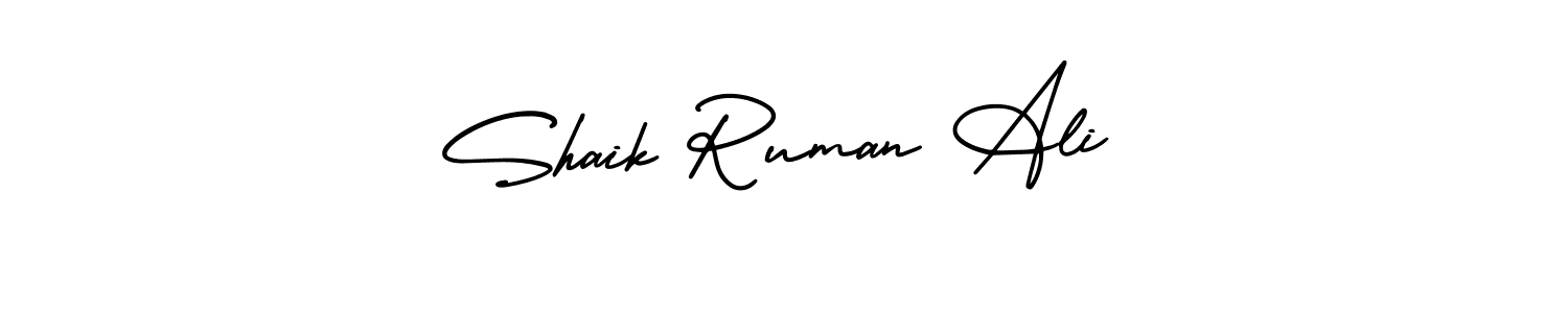 Use a signature maker to create a handwritten signature online. With this signature software, you can design (AmerikaSignatureDemo-Regular) your own signature for name Shaik Ruman Ali. Shaik Ruman Ali signature style 3 images and pictures png