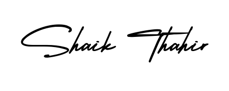 Give your name Shaik Thahir an exquisite flair with the AmerikaSignatureDemo-Regular script font. Ideal for contracts, resumes, and formal letterheads. Shaik Thahir signature style 3 images and pictures png