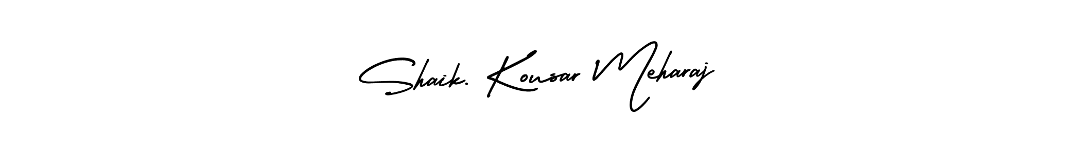 The best way (AmerikaSignatureDemo-Regular) to make a short signature is to pick only two or three words in your name. The name Shaik. Kousar Meharaj include a total of six letters. For converting this name. Shaik. Kousar Meharaj signature style 3 images and pictures png
